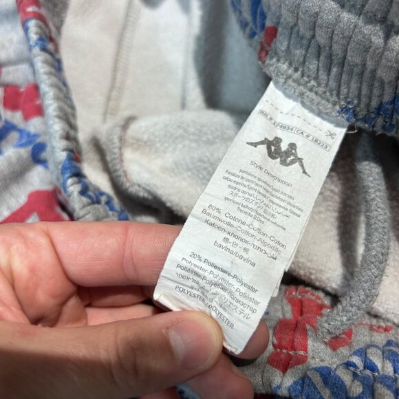 KAPPA Womens Authentic Logo Sweatpants Size Medium Gray Red Blue All Over Print - Picture 7 of 8